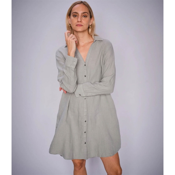 Mos Mosh Rielle Linen Kjole, Shadow 
